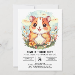 Printable Happy Hamster Birthday Einladung