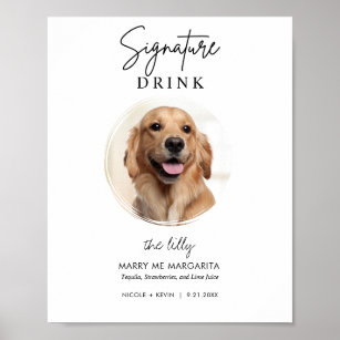 Printable Haustier Hund Hochzeit Signature Drinks  Poster