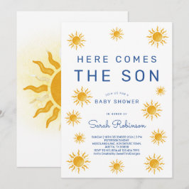 Printable Here Comes The Son Baby Shower Einladung