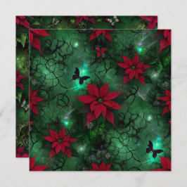 Printable Hexchy Magic Forest Poinsettia Scrapbook Einladung