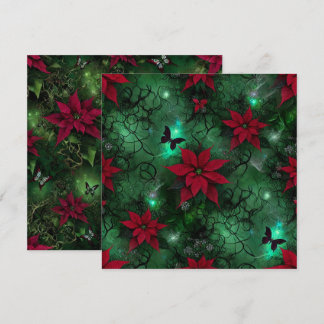 Printable Hexchy Magic Forest Poinsettia Scrapbook Einladung