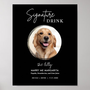 Printable Hunde Hochzeit Signature Drinks Zeichen Poster