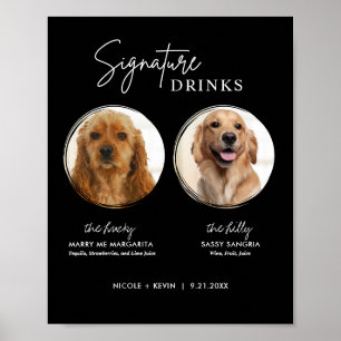 Printable Hunde Signature Drinks Hochzeitszeichen  Poster