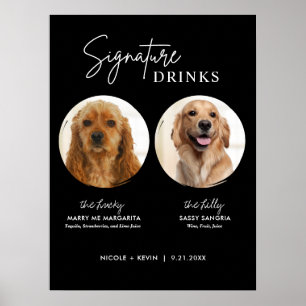 Printable Hunde Signature Drinks Hochzeitszeichen  Poster