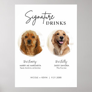 Printable Hunde Signature Drinks Hochzeitszeichen  Poster