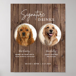 Printable Hundeschrift Drinks Rustikales Hochzeits Poster