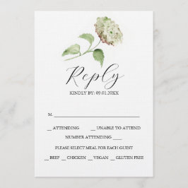Printable Hydrangea Wedding RSVP Cards Einladung
