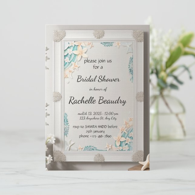 Printable Invitation Template for Bridal shower Einladung (Stehend Vorderseite)
