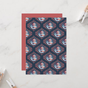 Printable Kawaii Christmas Fox Mandala Ogee Damask Einladung
