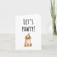 Printable Lass's Pawty Happy Birthday Card