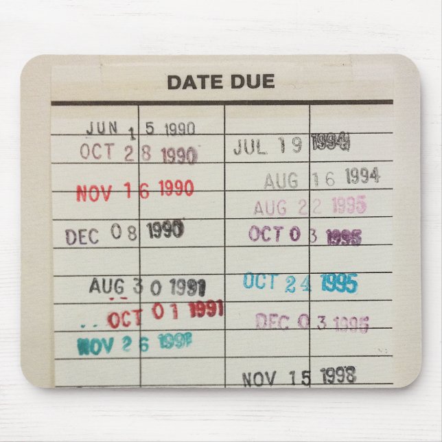 Printable Library Cards Mousepad (Vorne)