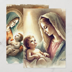 Printable Mary & Baby Jesus Nativbook Einladung