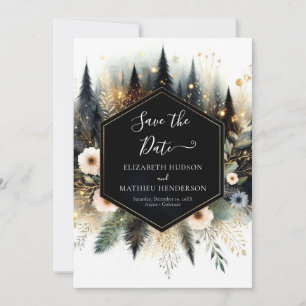 Printable Minimal Enchanted Forest Wedding Save The Date