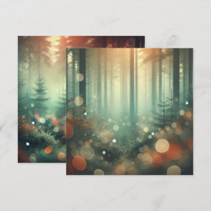 Printable Misty Autumnal Forest Bokeh Scrapbook Einladung