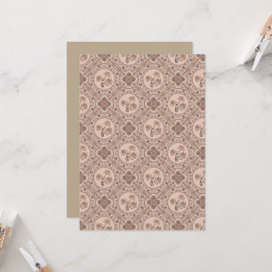 Printable Mocha Rokoko Revival Mandala Geo Tile Einladung