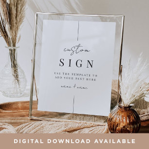 Printable moderne Minimal-Script-Hochzeitszeichen Poster