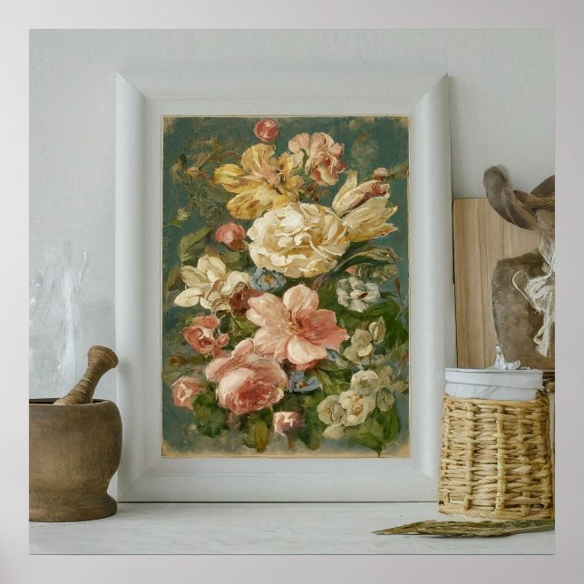Printable, moderne, wunderschöne Blume Poster (Vorne)