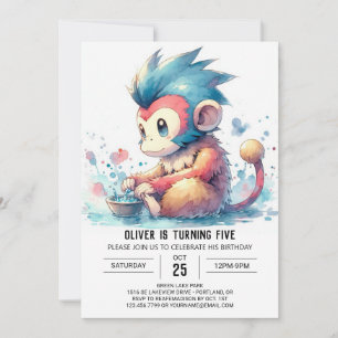 Printable Monkey Birthday Einladung