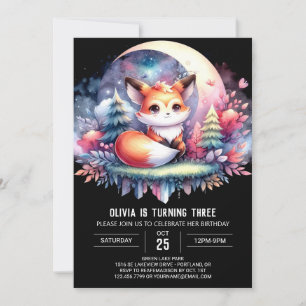Printable Nature Fox Birthday Einladung