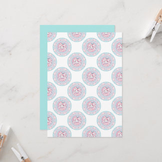Printable Niedlich Pastel Kawaii Bunny Dot Mandala Einladung