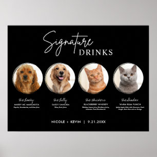 Printable Pets Signature Drinks Wedding Bar Sign Poster