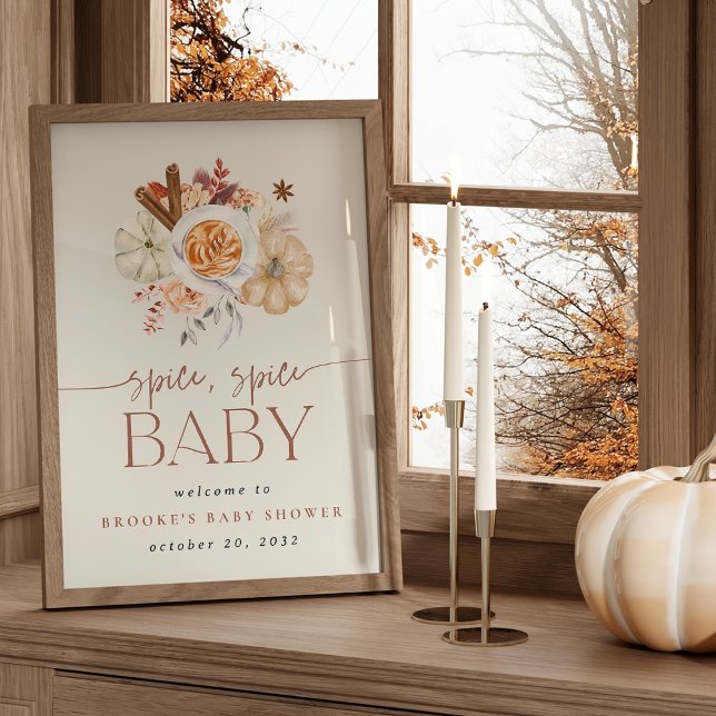 Printable Pumpkin Spice Baby Shower Welcome Sign Poster (Von Creator hochgeladen)