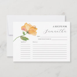 Printable Recipards Wasserfarbene Mohnblumen Blume Einladung