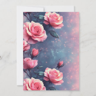 Printable Rose Galaxy Background – Digital Card Feiertagskarte