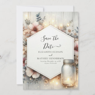 Printable Rustic Mason Jar Wedding Save The Date