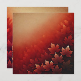 Printable Rusty Red Maple Autumnal Ombre Scrapbook Einladung