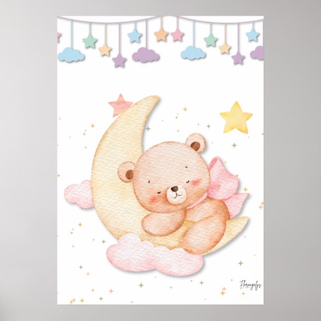 Printable Sleeping Teddy Bear Wall Art  Poster (Vorne)