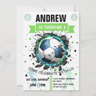 Printable Soccer Birthday template Invitation Einladung