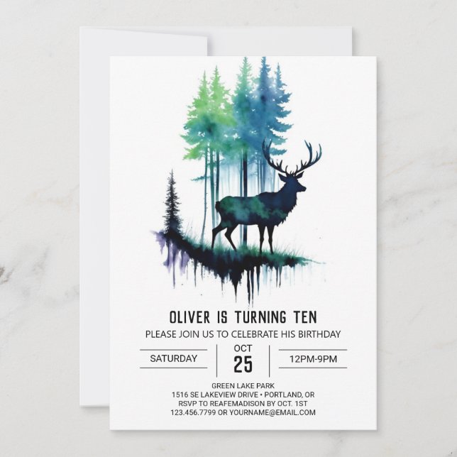 Printable Stag Birthday Einladung (Vorderseite)