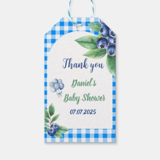 Printable Sweet Beery Classic Gingham Baby Dusche Geschenkanhänger