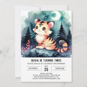 Printable Sweet Tiger Birthday Einladung