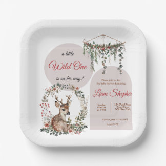 Printable Sweet Woodland Baby Dusche Teller