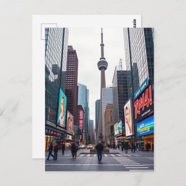 Printable Toronto Canada Travel Art Vintag Postkarte (Vorne/Hinten)
