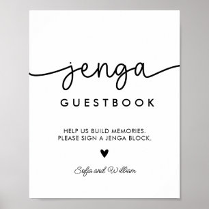 Printable Wedding Jenga Guest Book Sign Poster