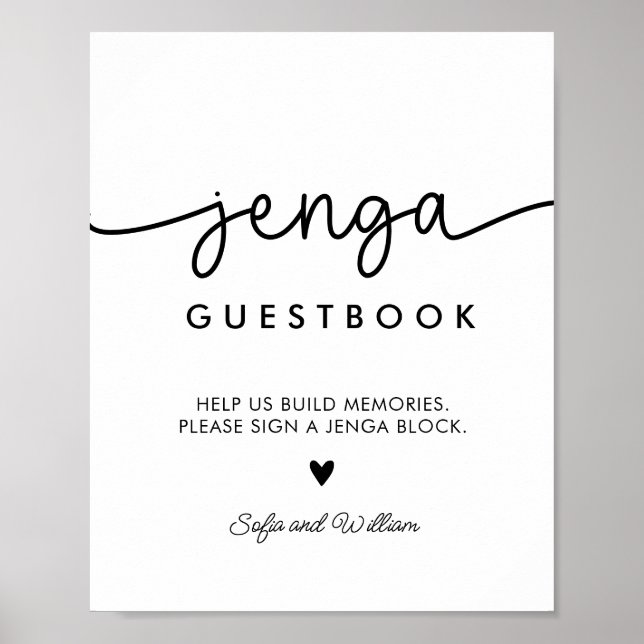 Printable Wedding Jenga Guest Book Sign Poster (Vorne)