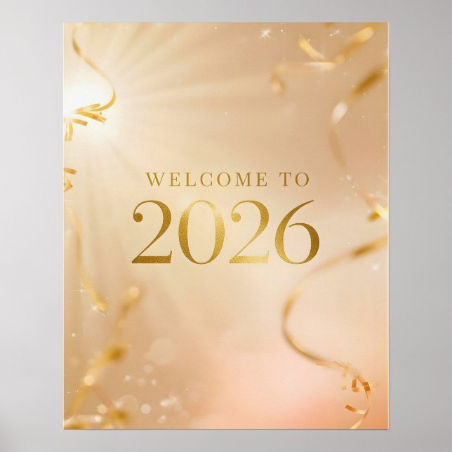 Printable “Welcome to 2026” Poster – Golden Dawn N (Vorne)