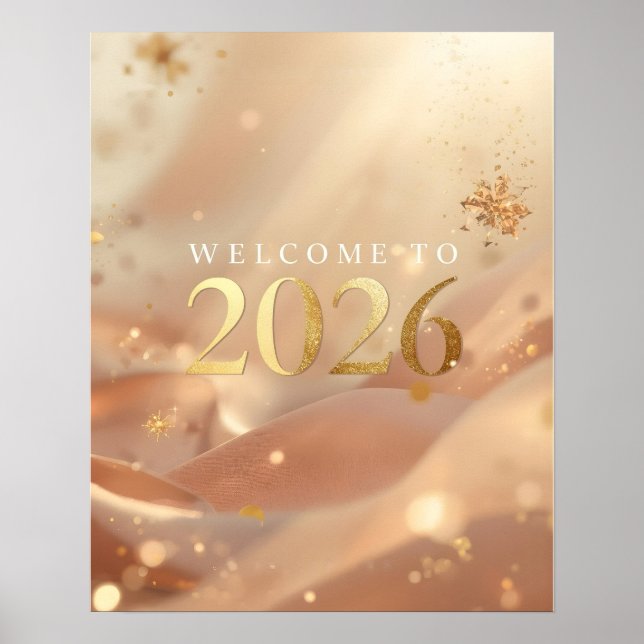 Printable “Welcome to 2026” Poster – Golden Dawn N (Vorne)