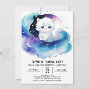 Printable Whimsical Kitty Birthday Einladung