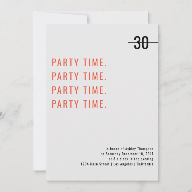 Printdesign Einladung zum Geburtstag (Vorderseite)