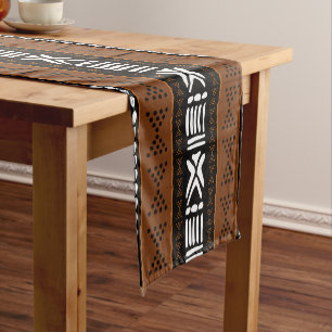 Printed African Bogolan Table Runner Kurzer Tischläufer