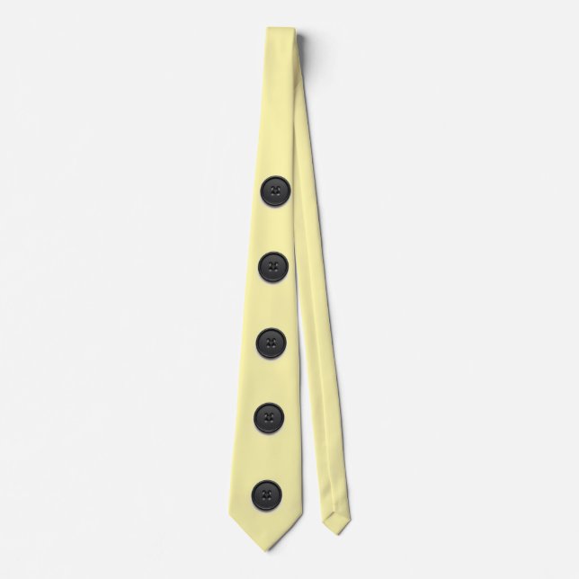 Printed black button design-cream  krawatte (Vorderseite)