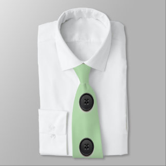 Printed black button design-pale green krawatte