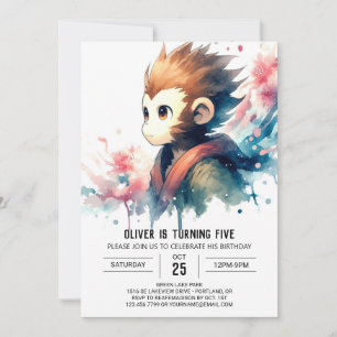 Printed Bohemisch Monkey Birthday Einladung