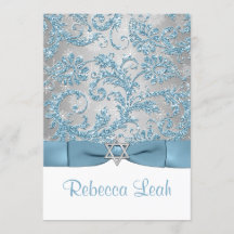 PRINTED Bow - Winter Wonderland Bat Mitzvah Einlad