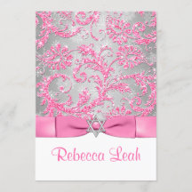 PRINTED Bow - Winter Wonderland Bat Mitzvah - Rosa