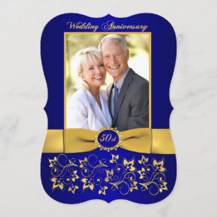 PRINTED RIBBON - Einladung zum 50. Jubiläum - Blue